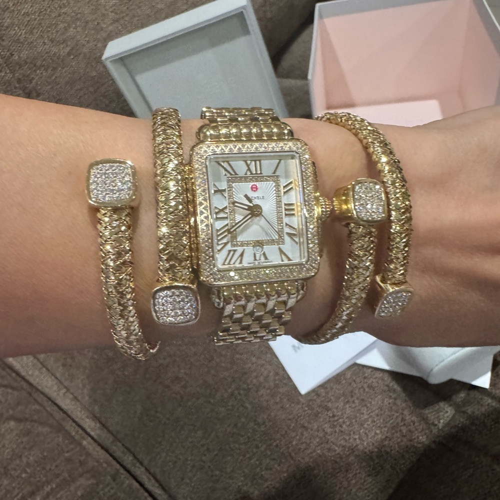 Dazzling MICHELE Deco Diamond Bezel Watch – .60 CTW – Ref. MWW06G000003 - Picture 11 of 17
